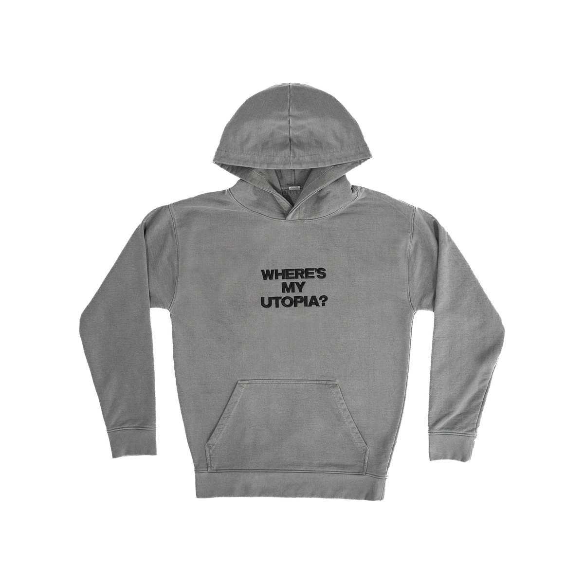 Where’s My Utopia?: Premium Washed Charcoal Hoodie